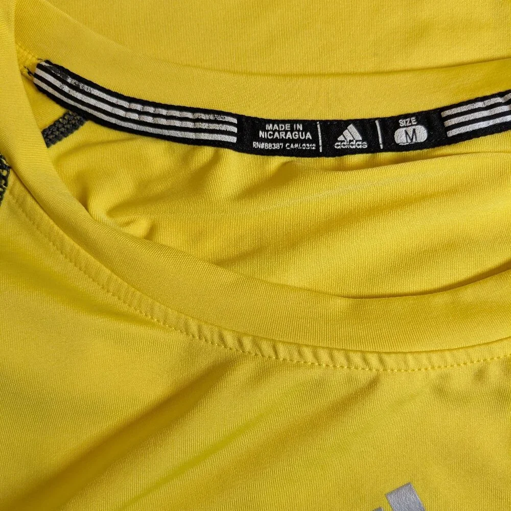 Adidas Medium Climacool Yellow and Gray Shirt Men's Active Workout